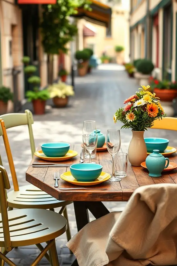 vibrant eclectic table settings