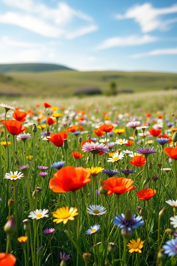 vibrant eco friendly wildflower meadow