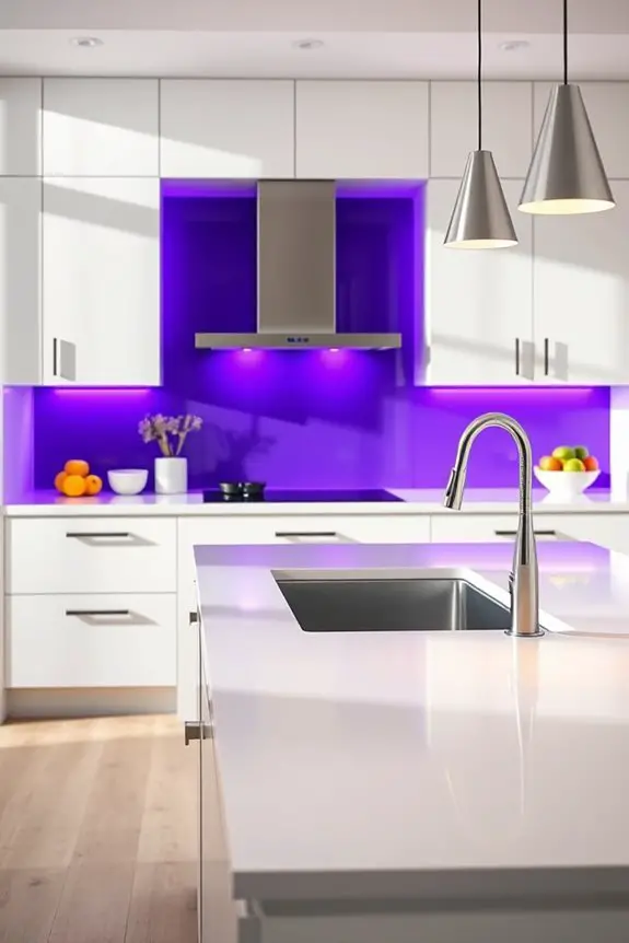 vibrant electric violet accents