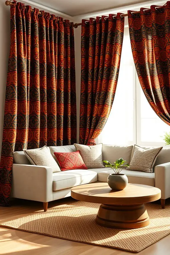vibrant ethnic print curtains