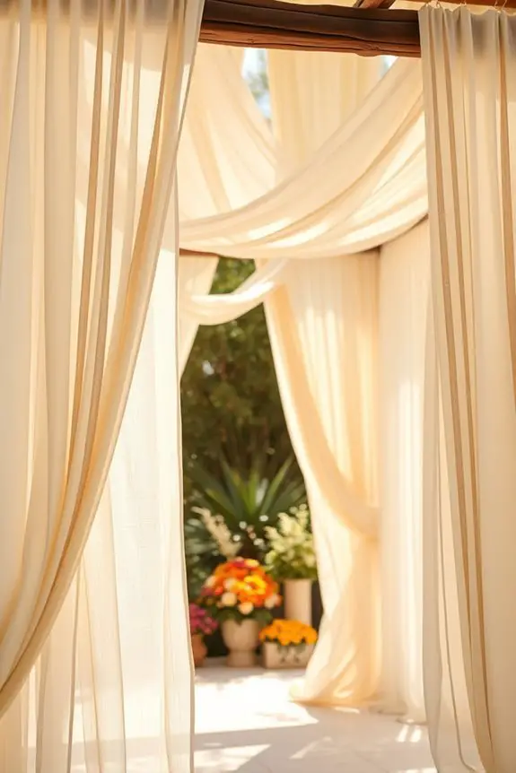 vibrant fabric drapes elevate