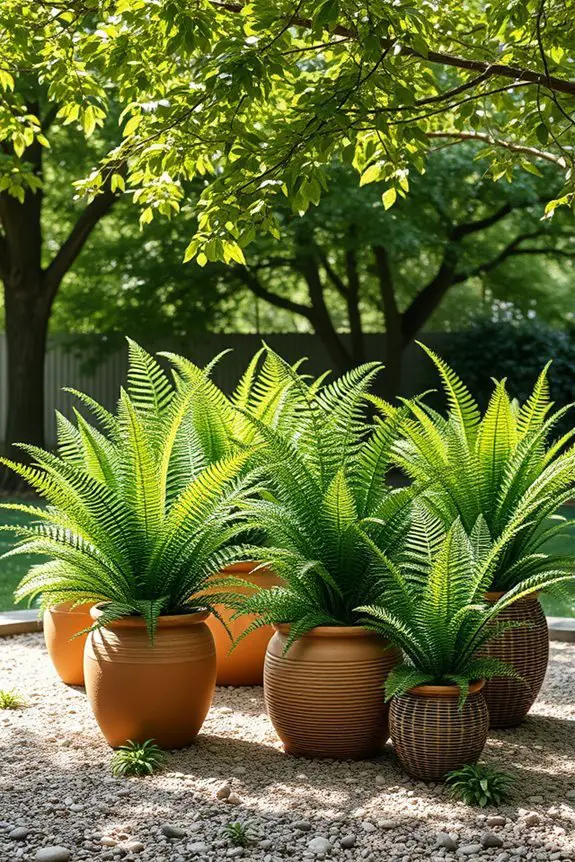 vibrant faux ferns thrive