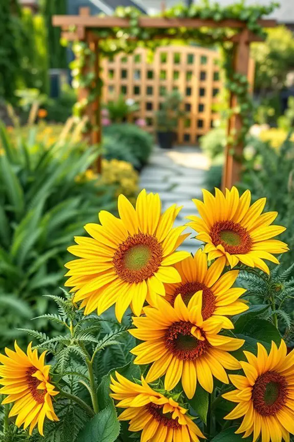 vibrant faux sunflowers brighten gardens
