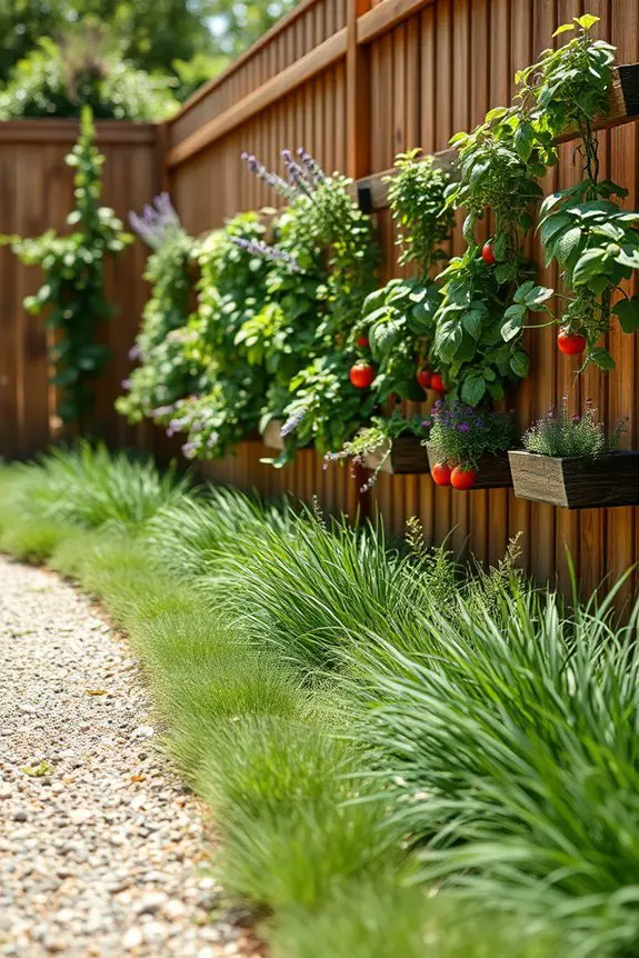 vibrant fence garden planters