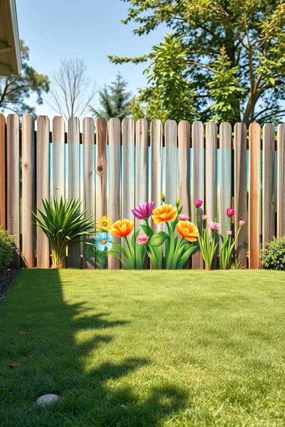 vibrant fence mural transformation