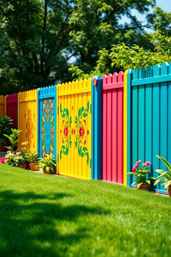 vibrant fence painting ideas