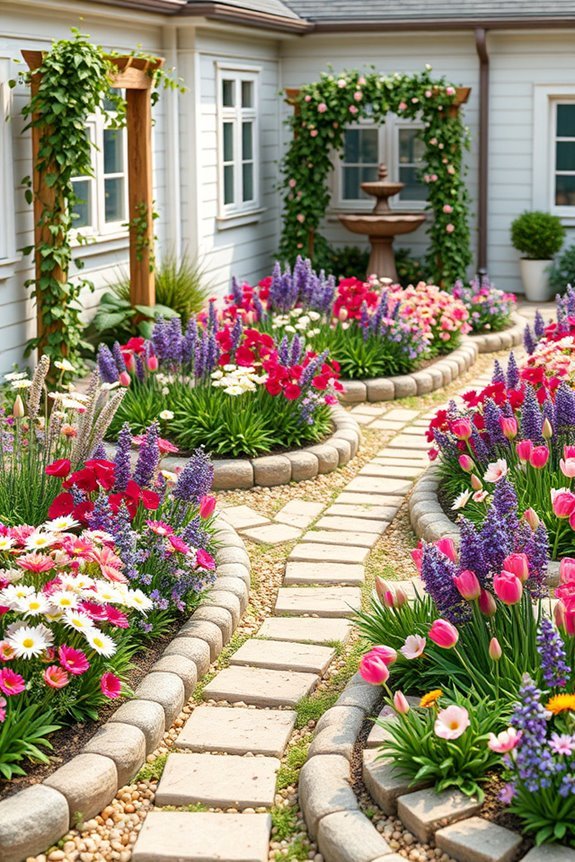 vibrant floral bed arrangement