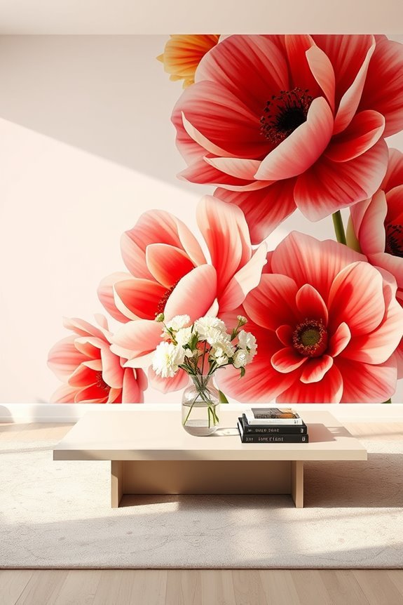 vibrant floral mural options