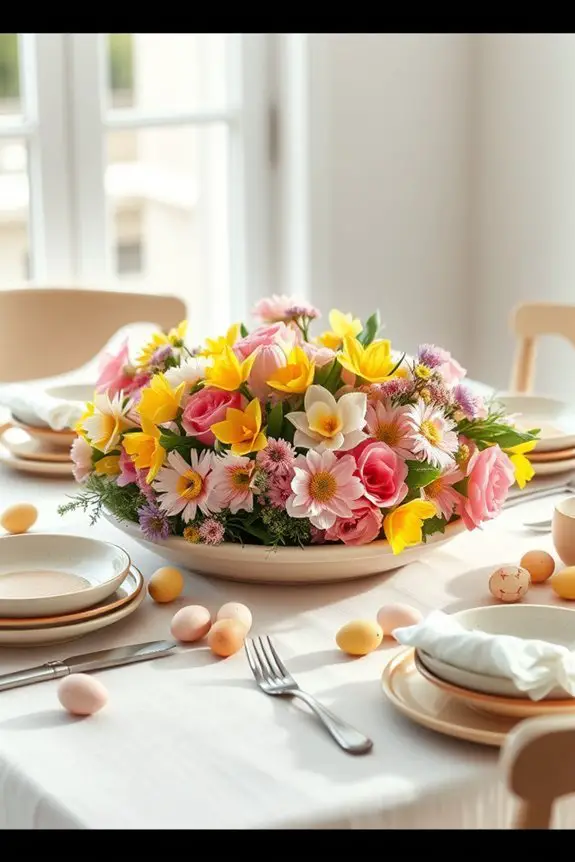 vibrant floral serving platters