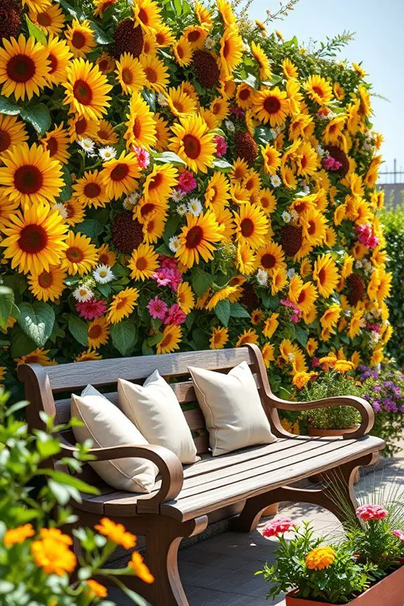 vibrant flower wall design