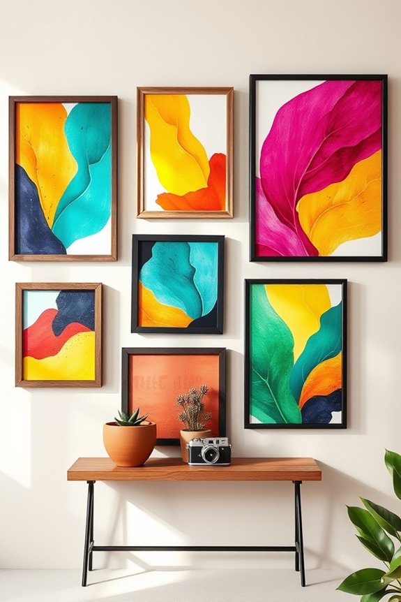 vibrant framed art decor