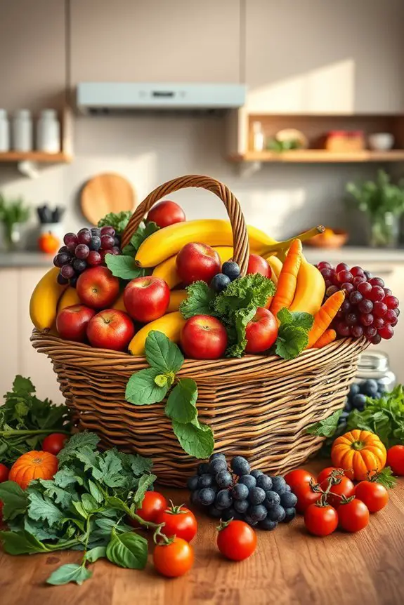 vibrant fruit and vegetable displays