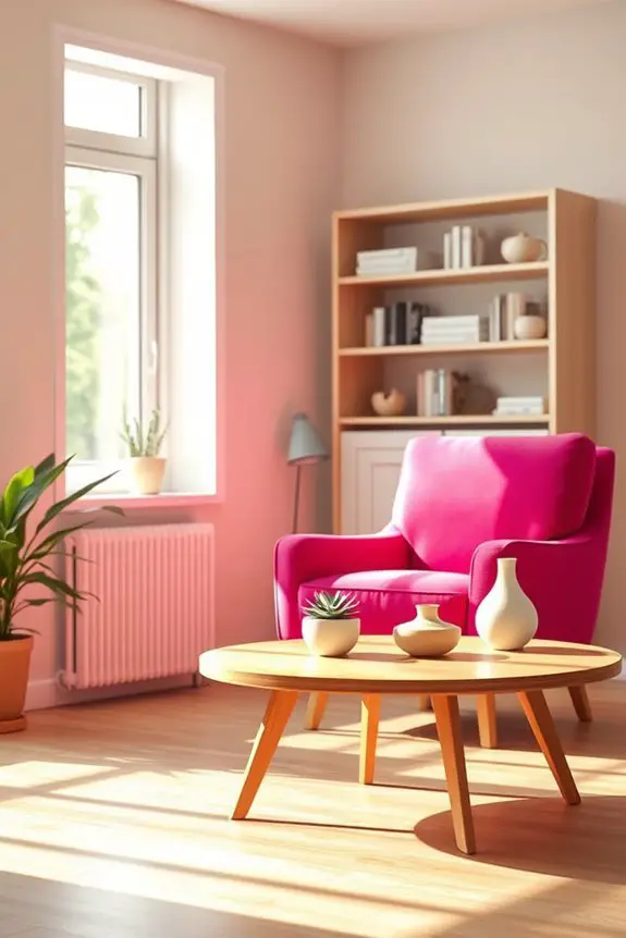 vibrant fuchsia accent furniture