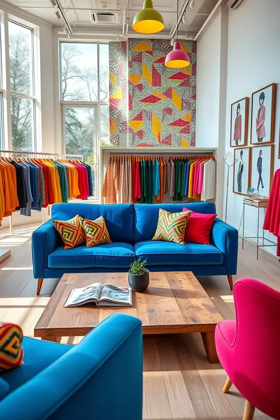 vibrant furniture enhances atmosphere
