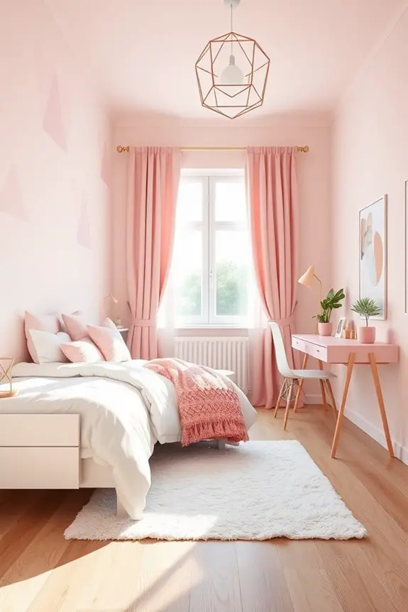 vibrant geometric pink decor