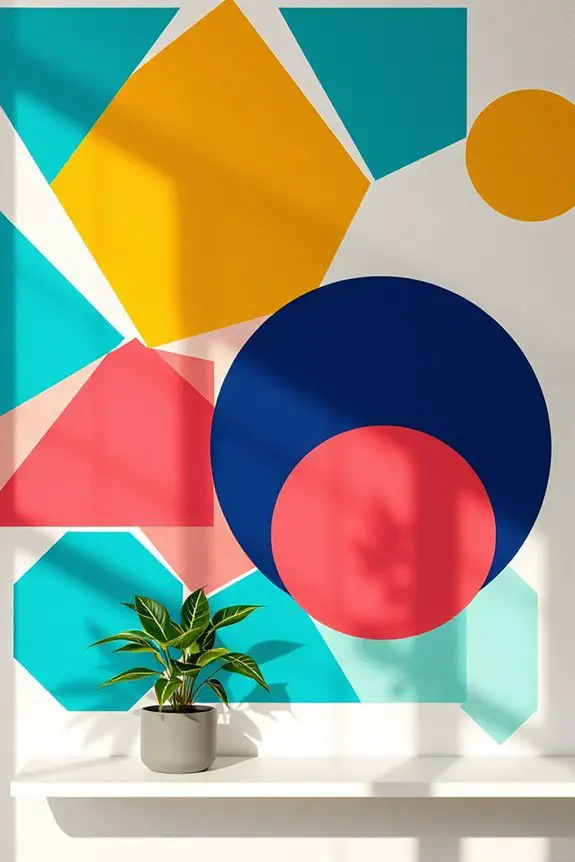 vibrant geometric wall art