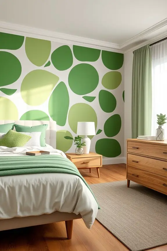 vibrant green abstract decor