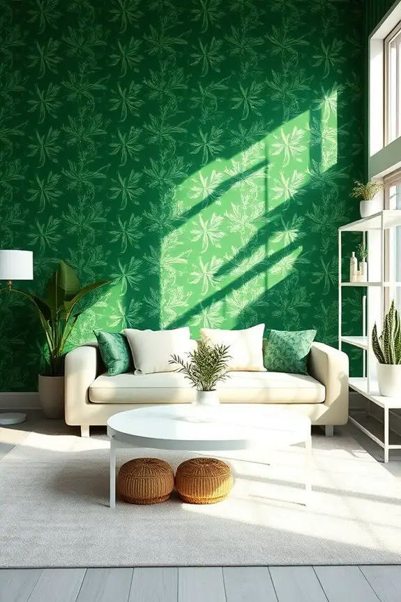 vibrant green and white