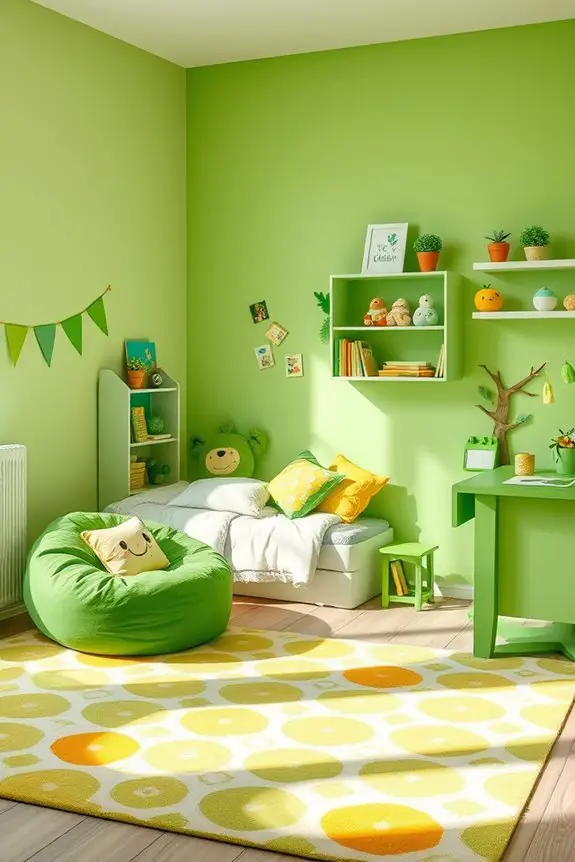 vibrant green children s decor