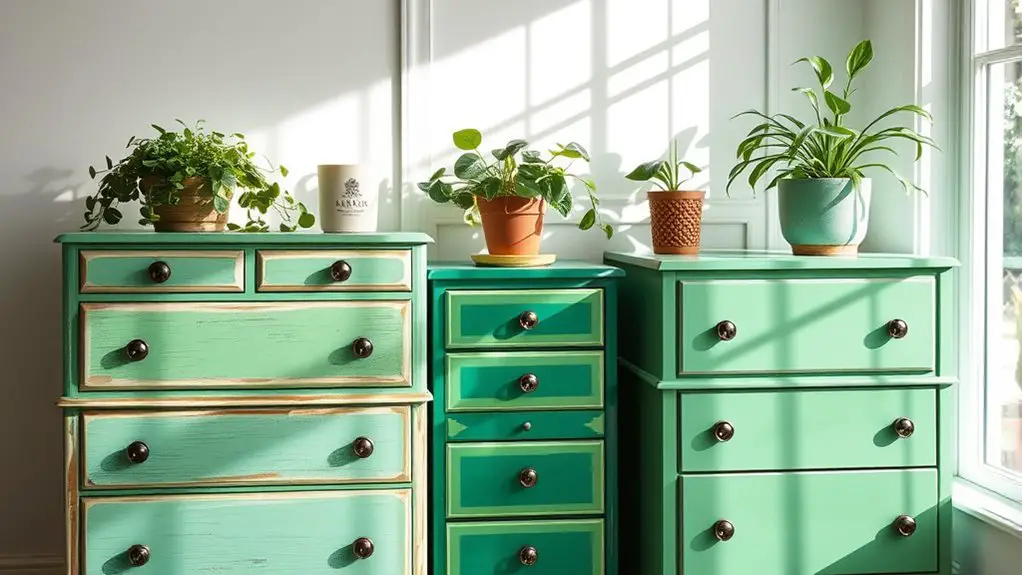 vibrant green dresser transformations