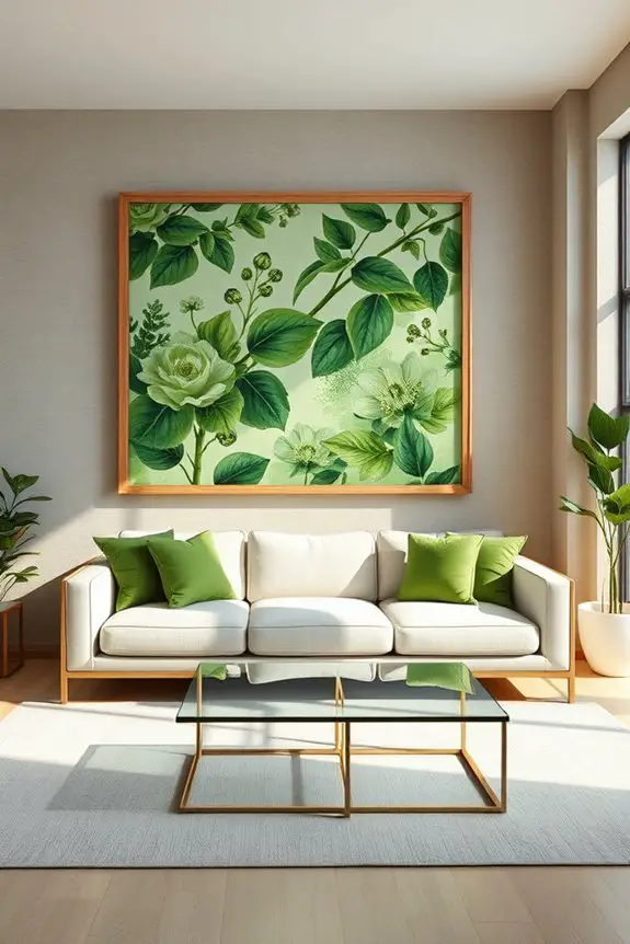 vibrant green floral decor
