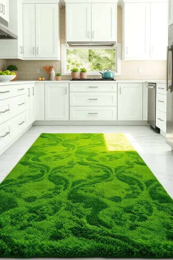 vibrant green kitchen comfort
