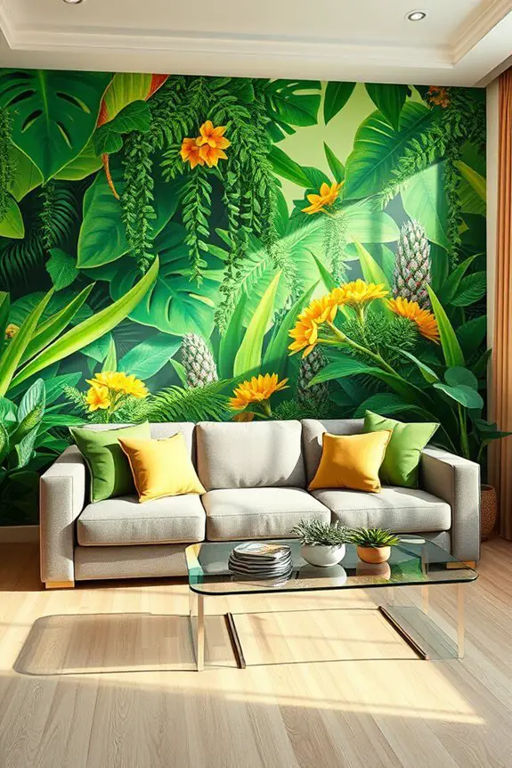 vibrant green mural transformation
