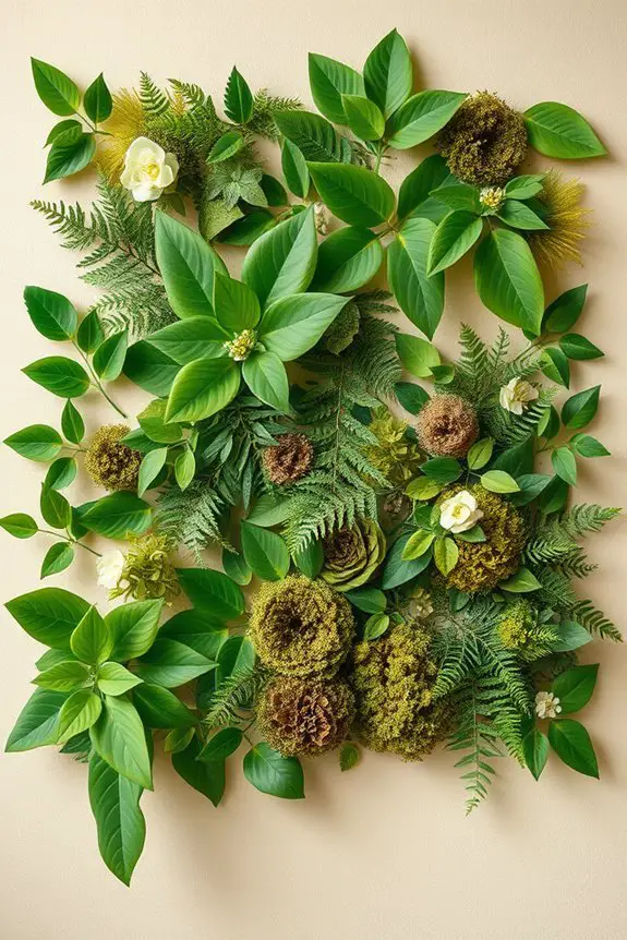 vibrant green nature collages