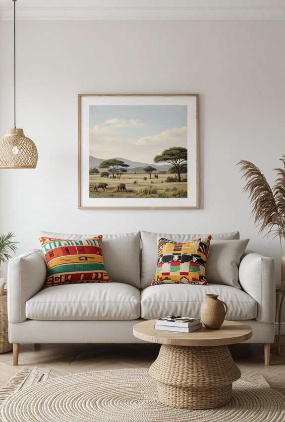 vibrant handwoven kente cushions