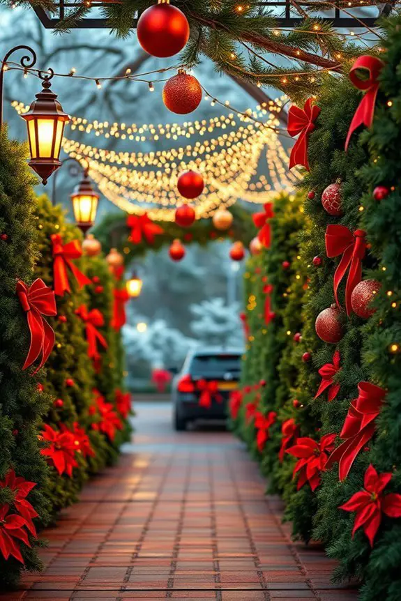 vibrant holiday walkway accents