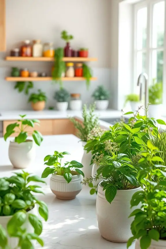 vibrant indoor herb garden