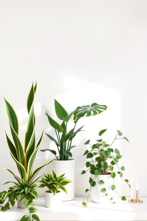 vibrant indoor plants contrast