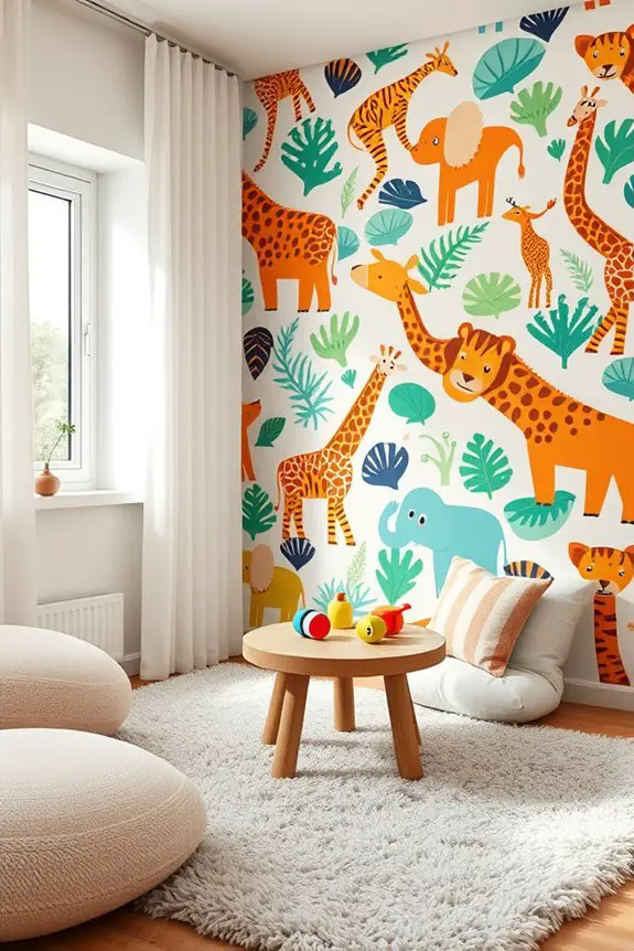 vibrant jungle inspired decor