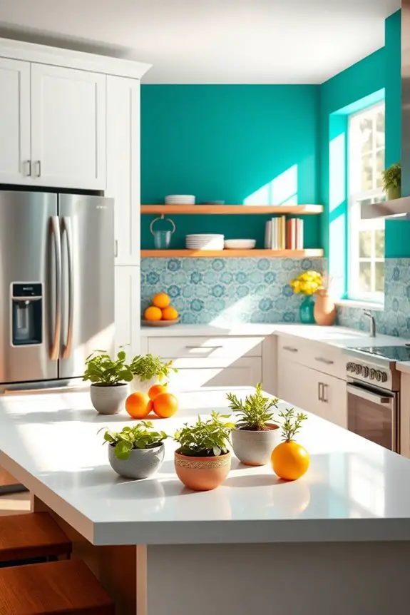 vibrant kitchen accent walls