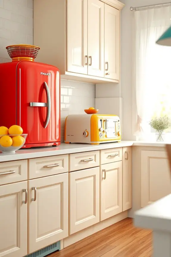 vibrant kitchen appliance accents