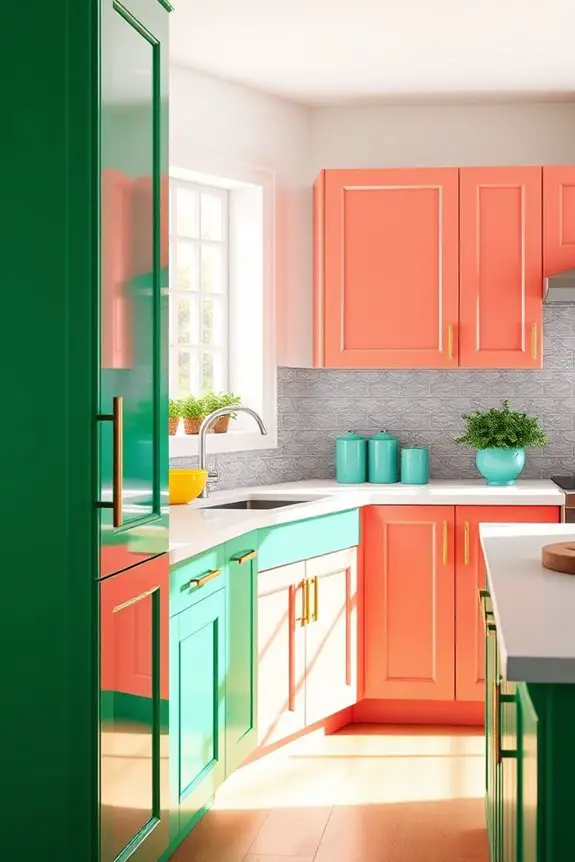 vibrant kitchen cabinet colors