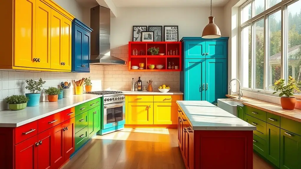 vibrant kitchen cabinet designs