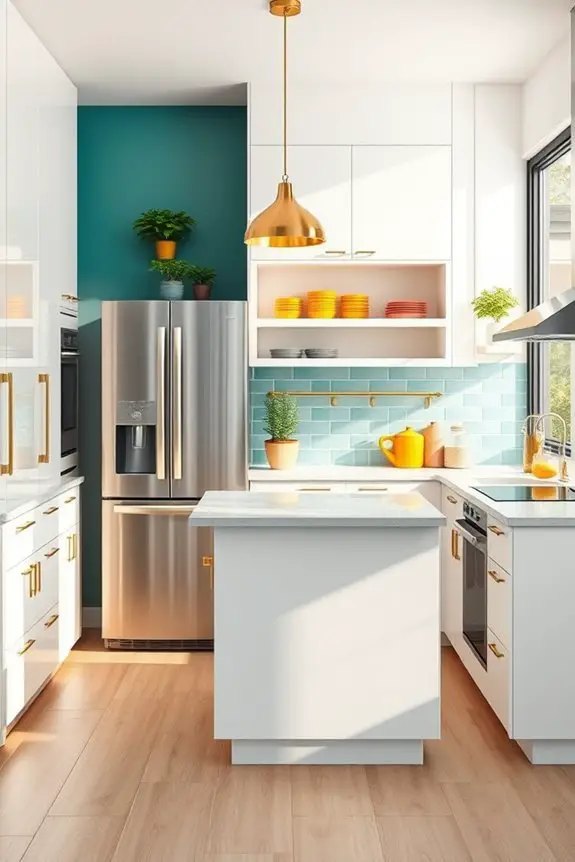 vibrant kitchen corner accents