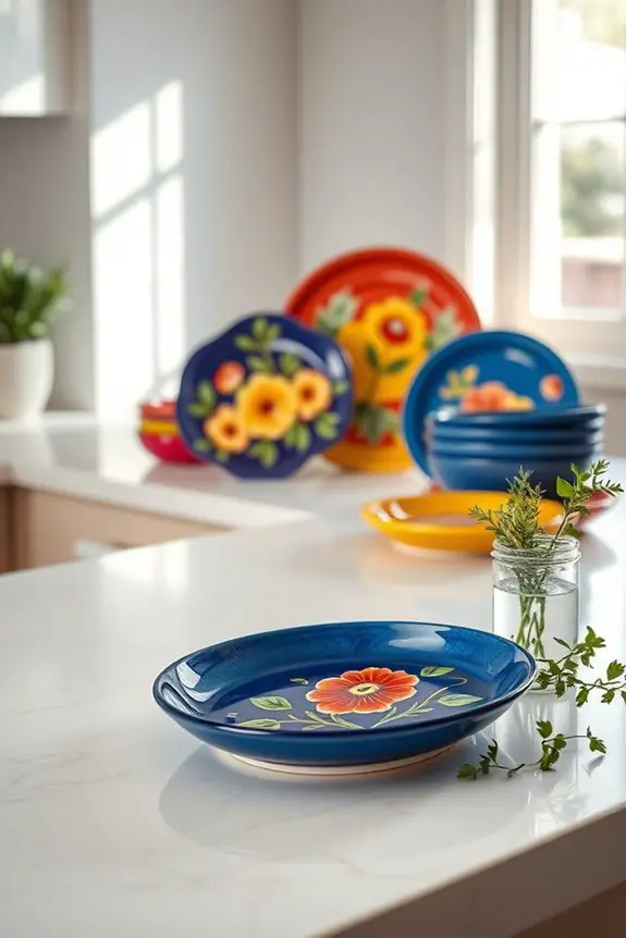 vibrant kitchen countertop decor