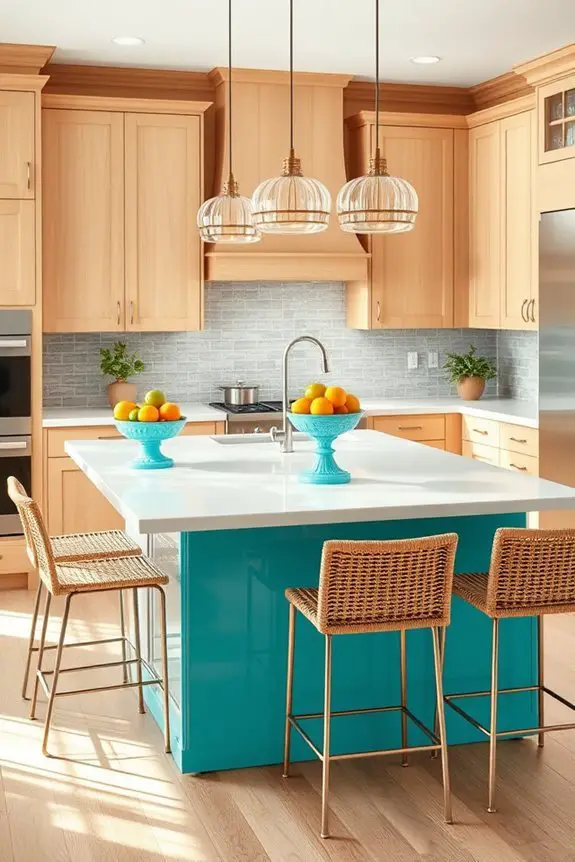 vibrant kitchen island designs