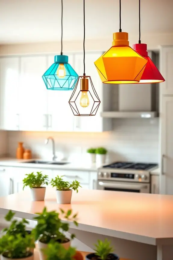 vibrant kitchen pendant lighting
