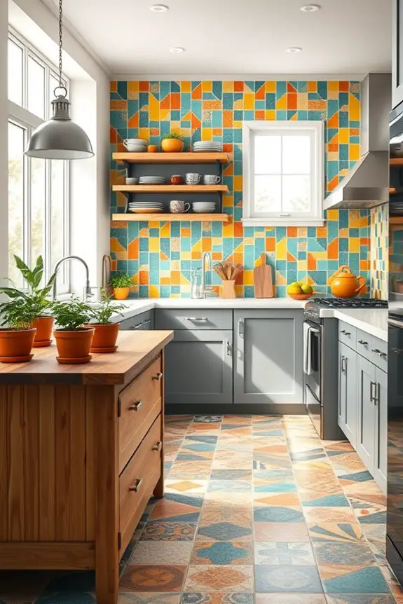 vibrant kitchen tile patterns