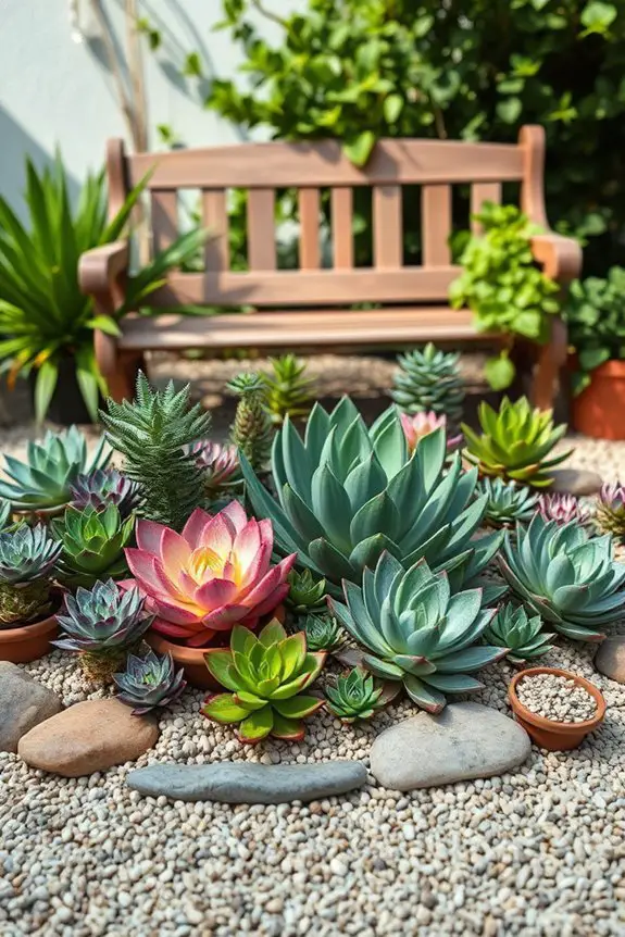 vibrant low maintenance succulent garden