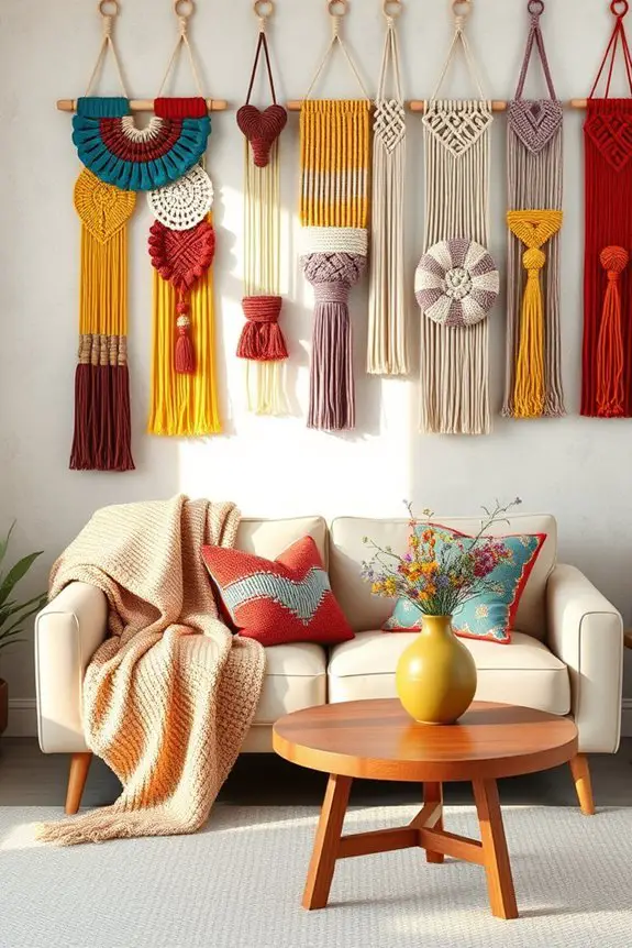 vibrant macrame wall decor