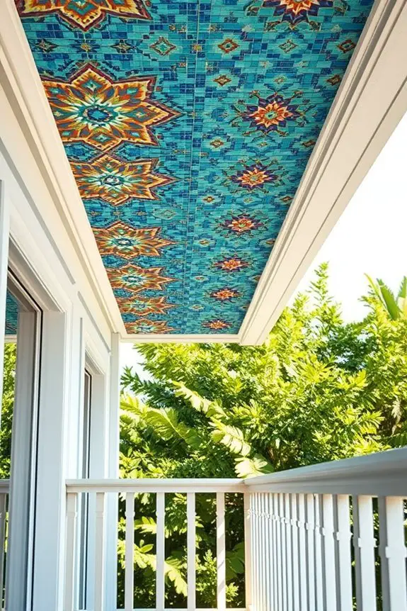 vibrant mosaic ceiling oasis