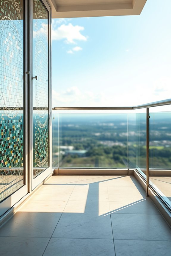 vibrant mosaic glass panels