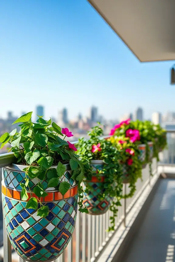 vibrant mosaic planter designs