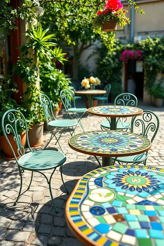 vibrant mosaic tabletop designs