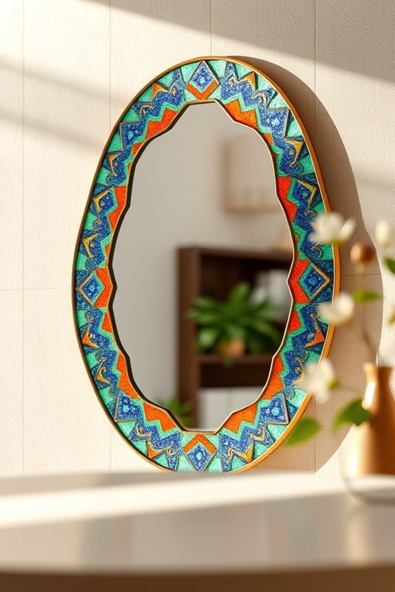 vibrant mosaic wall art
