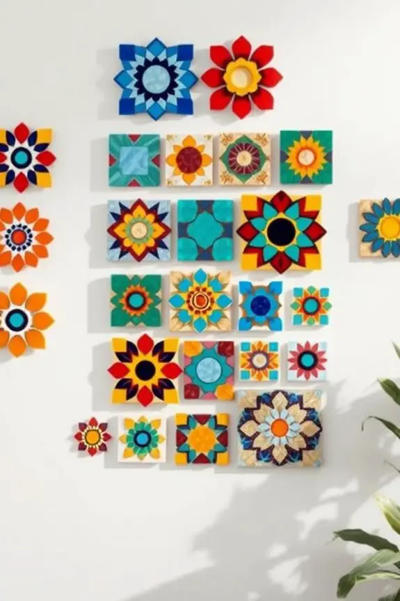 vibrant mosaic wall decor